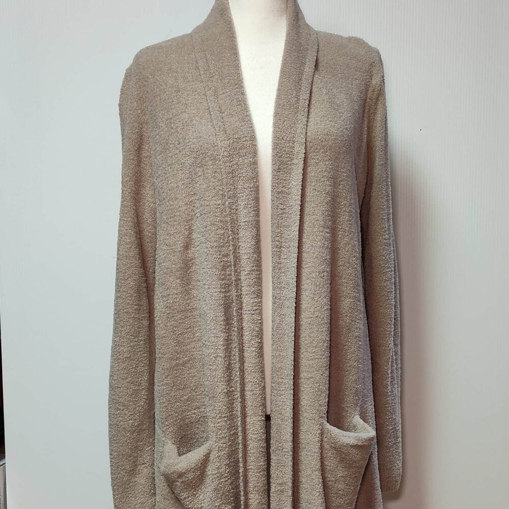 Barefoot Dreams Bamboo Chic Lite Oatmeal Shawl collar long sleeved cardigan - M